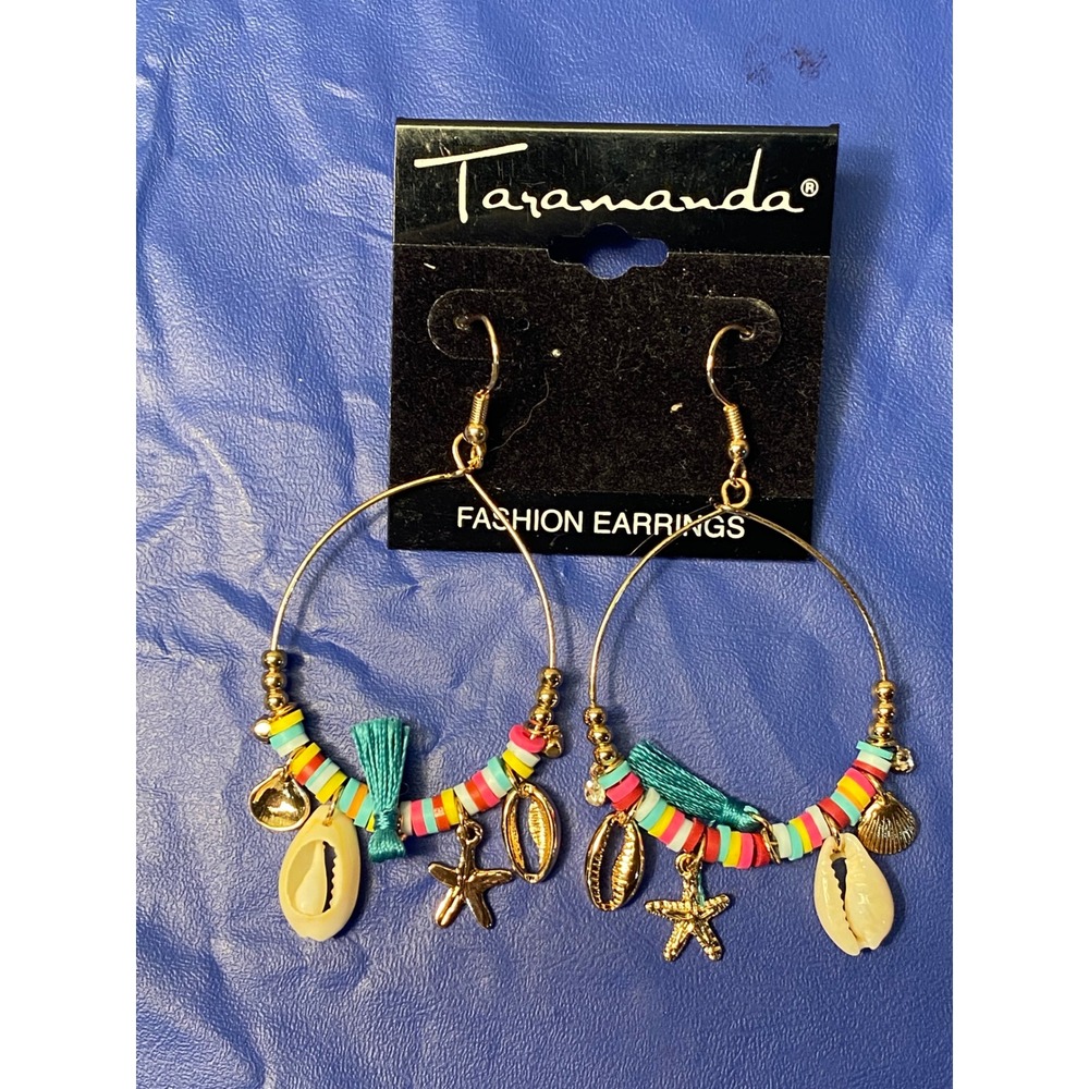 Taramanda Hoop Earrings Boho Beaded Shell Starfish Dangle Fashion Jewelry‎